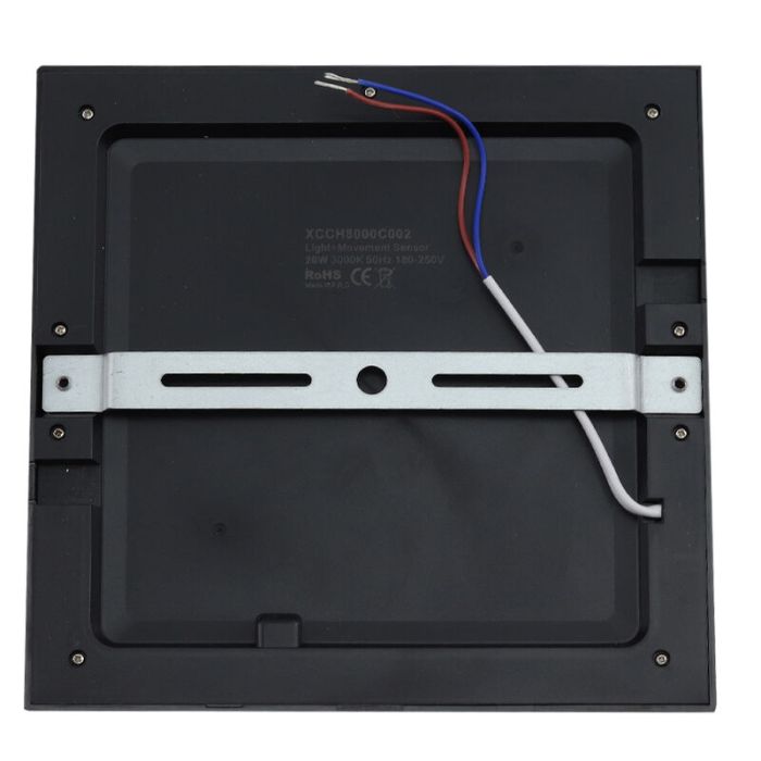 Plast taklampa med sensor svart, Luan, 18W, 3000K LED