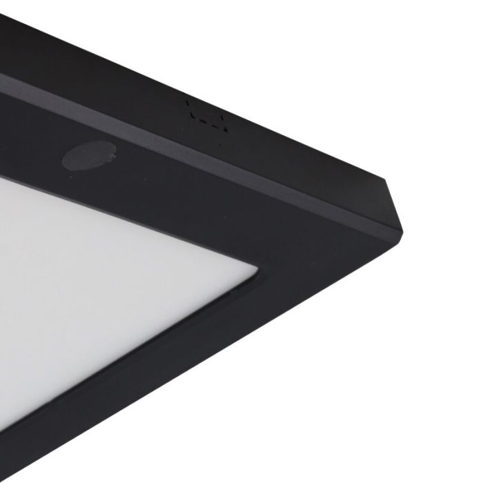 Plast taklampa med sensor svart, Luan, 18W, 3000K LED