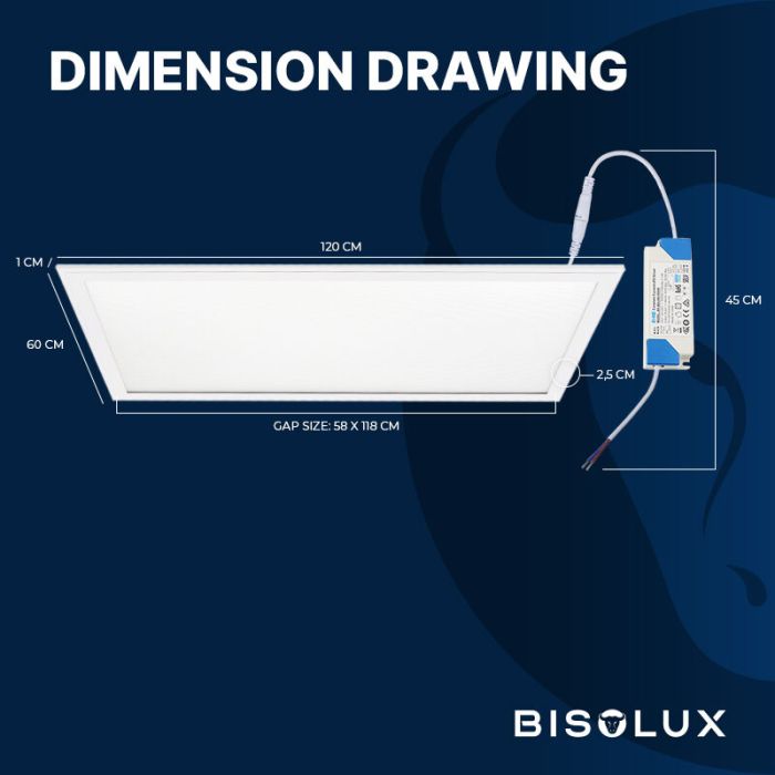Bisolux Master LED 60x120 panel, 60W, 6000K