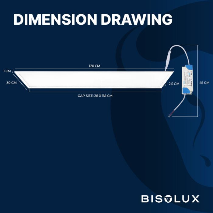 Bisolux Master LED 30x120 panel, 38W, 4000K