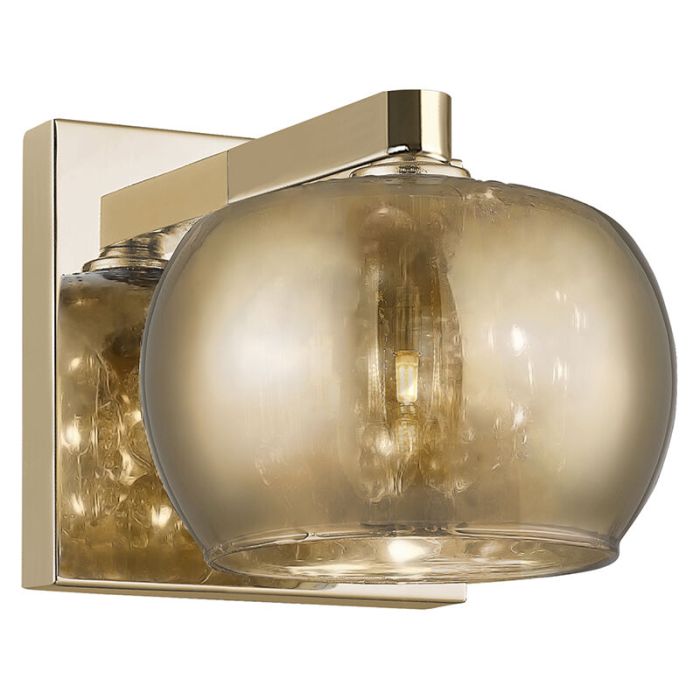 Design vägglampa guld, Krystel
